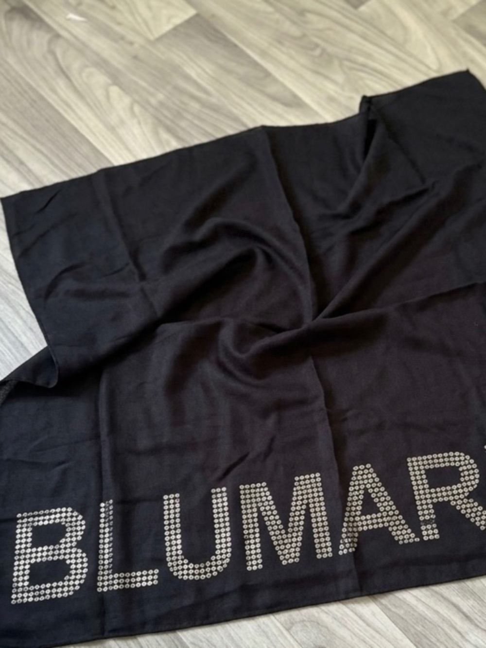 Blumarine Vintage Y2K Cotton Pareto Beach Scarf Cover-Up Silver Metallic Logo